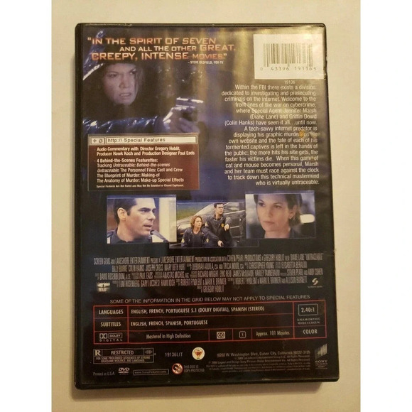 Untraceable (DVD, 2008, Widescreen) - Picture 2 of 3